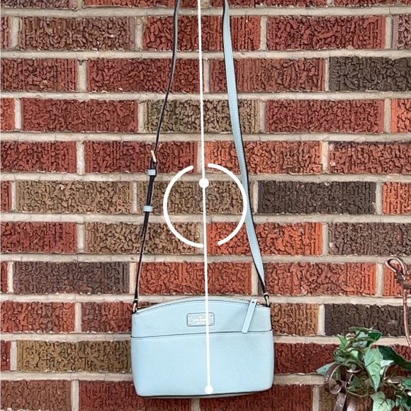 Kate Spade New York Light Blue Genuine Leather Crossbody Satchel Purse - Picture 12 of 13